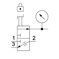 8652A2M02012300 NUMATICS/AVENTICS MAN SHUT-OFF VALVE 652 SERIES 2/2, 1/4" NPT, NO GAUGE, FLOW R->L